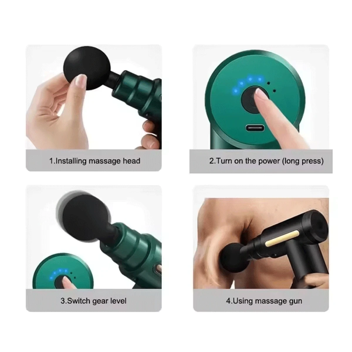 5 in 1 Gun Massager Rechargeable (1 year warranty ) - Image 6